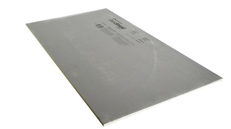 DensSheild Tile Backer -Vertical Angle showing front side up
