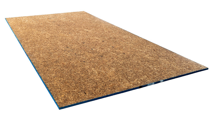 Blue Ribbon® OSB Rated Sheathing product image. Panel is laying flat and angled to the right