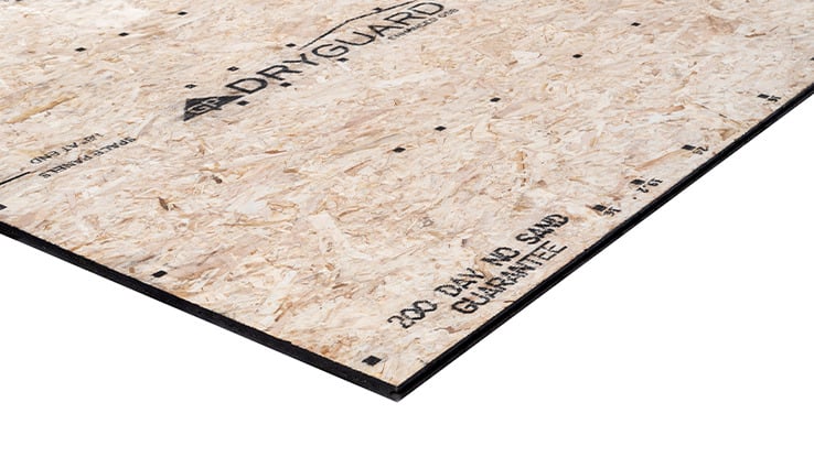 DryGuard Enhanced OSB Sturd-I-Floor product image osb sub-floor with black outline angle facing