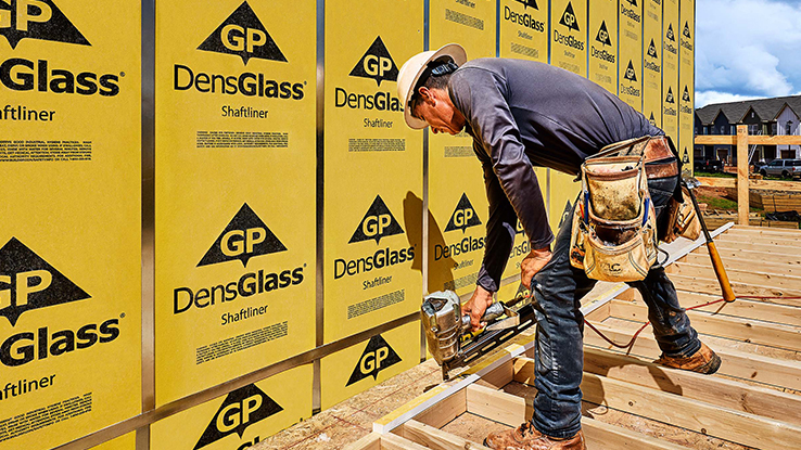 DensGlass Shaftliner Construction Site installation