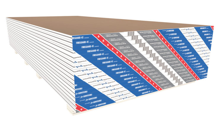 Fire Rated Gypsum Board Interior Wallboard Toughrock Fireguard 45