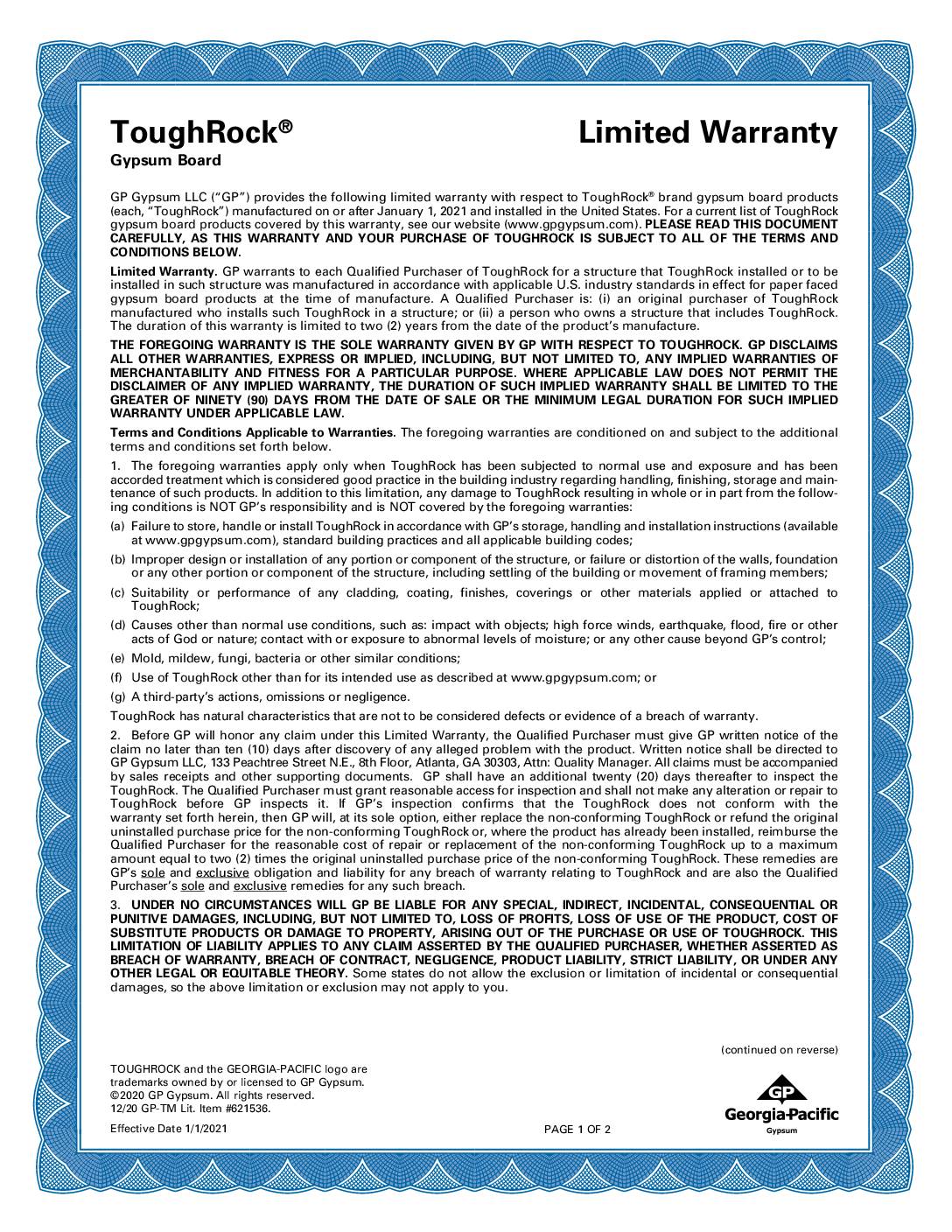 Fire Rated Gypsum Board Interior Wallboard Toughrock Fireguard 45